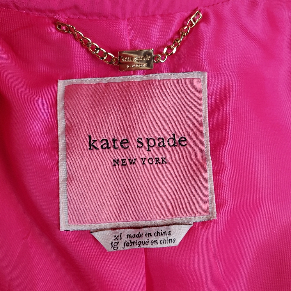 Kate Spade hot pink rain coat trench size XL - Picture 10 of 16